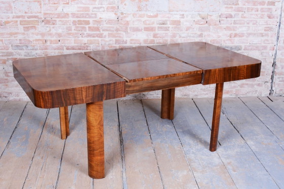 Restored Art Deco Extendable Table, Walnut, Revived Polish, Czech, 1930s – Dining tables, Wood (photo 3 of 17)