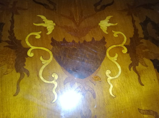 Image 1 of Console demi-lune marquetée style Napoléon III – fin XIXe