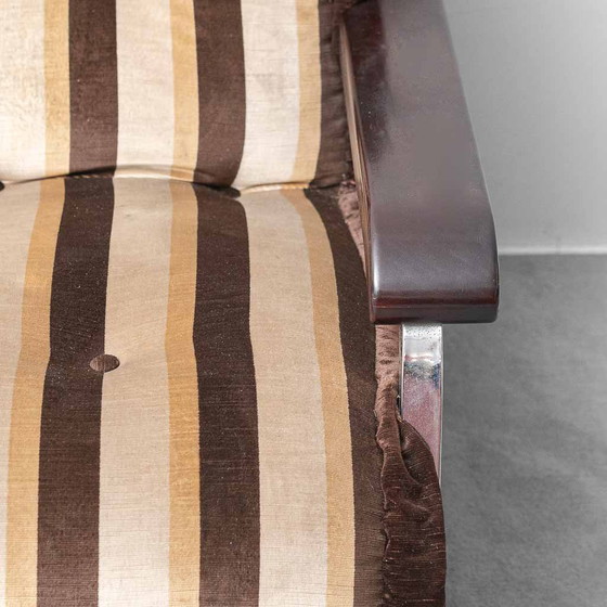 Divano modulare vintage Malga a 3 posti in tessuto a righe – Anni '70 – Sofà, Wood, Metal, Italian Design (photo 9 of 13)