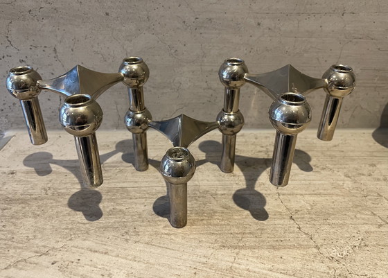 Image 1 of Stoff Nagel design candle holders vintage 1970s