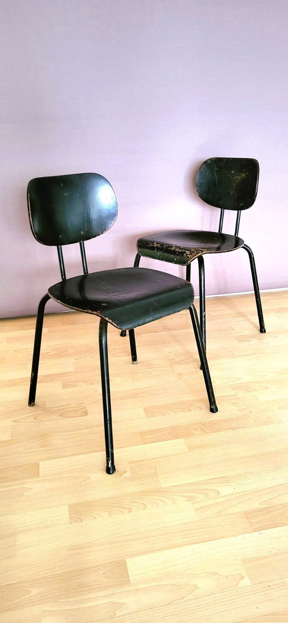 Willy Van der Meeren pour Tubax "Chaises CT 2" – Chaises de salle à manger, Fer, Bois (photo 9 of 9)