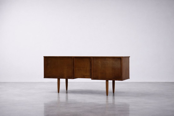 Image 1 of Scrivania vintage in teak marrone, stile Mid-Century Modern, anni '60
