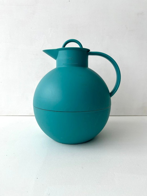 Image 1 of Alfi turquoise jug, Denmark postmodern insulated jug, thermos flask, 80s design