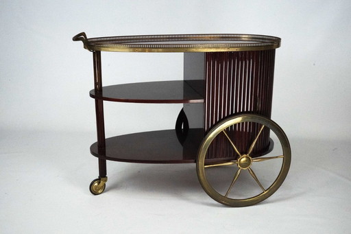 Carrello bar italiano di metà secolo con persiana, anni '50