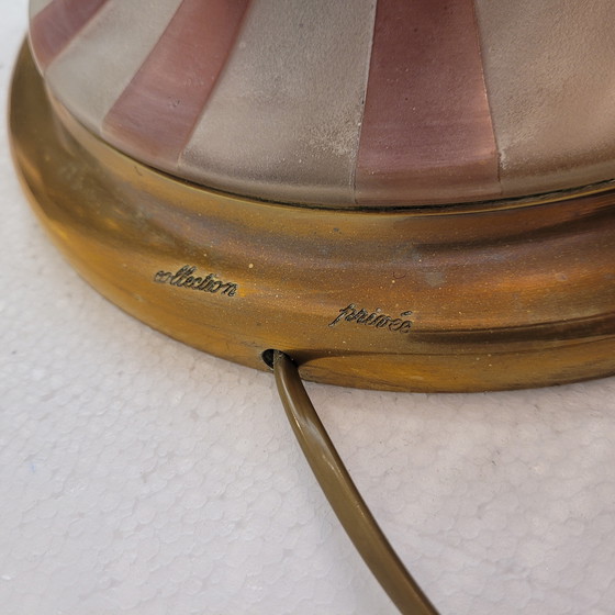 Image 1 of Lámpara De Mesa, Firmado Suberville, Art Nouveau, Vidrio Doblado Y Grabado Al Ácido, S. Xx – Francia