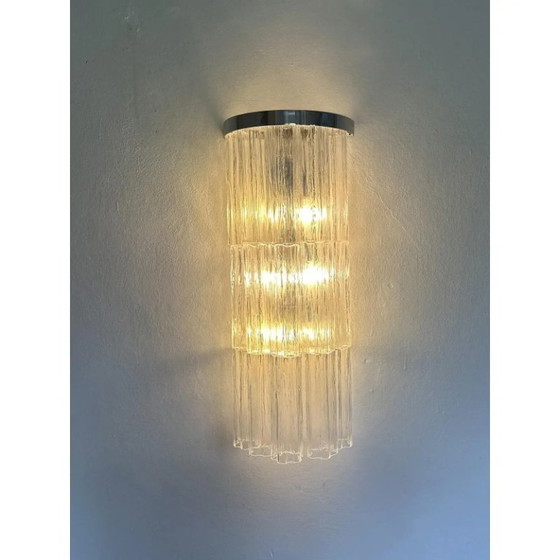 Image 1 of Paar moderne transparente „Tronchi“-Wandleuchten