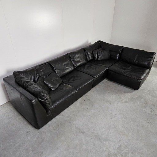Canapé vintage en cuir Leolux, modulable