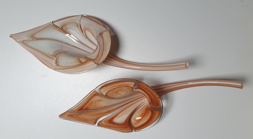 2 gigli di aro soffiati a bocca in Murano