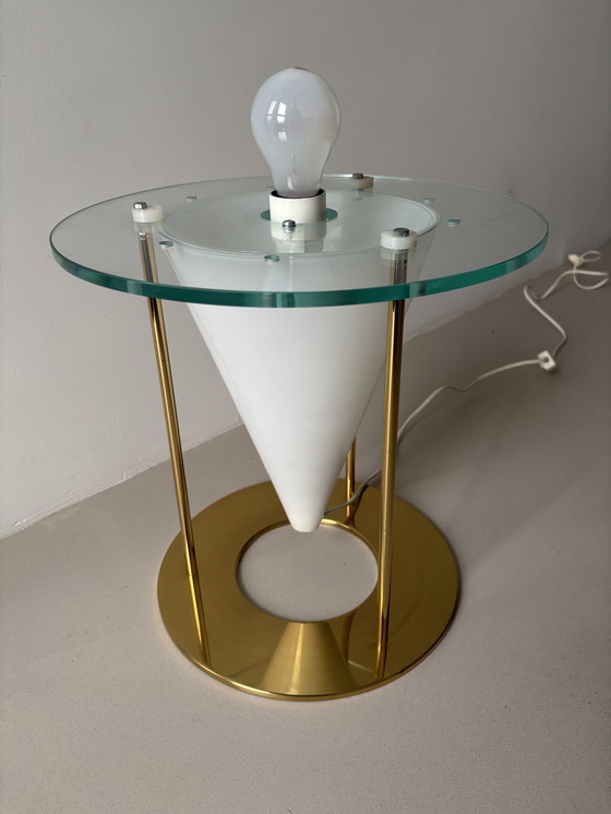 Image 1 of Italian 1980 vintage table lamp in the style of Fontana Arte