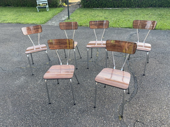 Image 1 of 6 Vintage Formica Dining Chairs