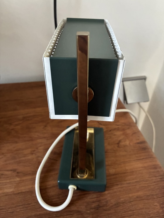 Lampada da tavolo vintage anni '50 – Stile Mathieu Matégot – Metallo perforato e Ottone – Lampade da tavolo (photo 7 of 12)