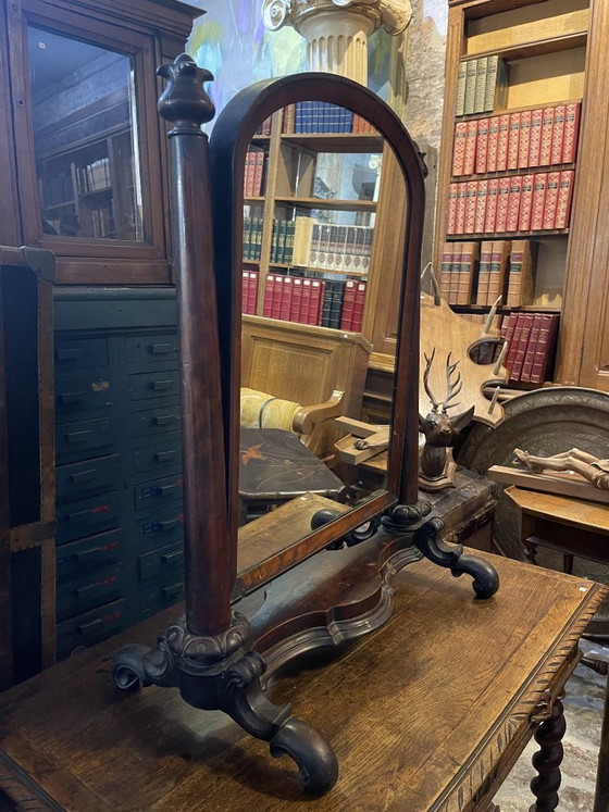 Image 1 of Miroir Psyché en acajou