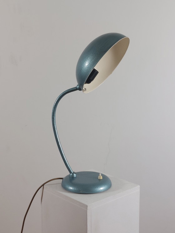 Image 1 of Vintage metalen werkplaatslamp van Gebrüder Cosack, bureaulamp, gehamerd oppervlak, jaren 1940