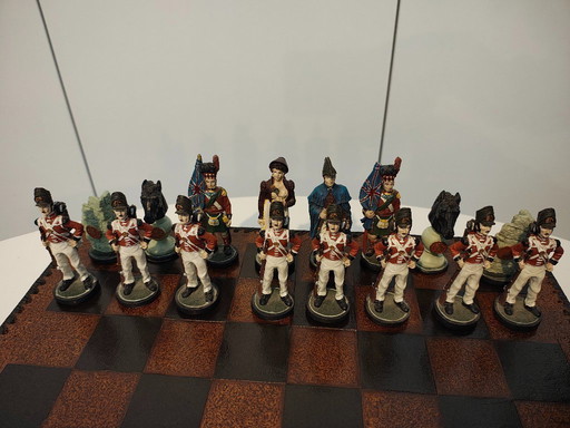 Waterloo chess set with hand-painted resin pieces
