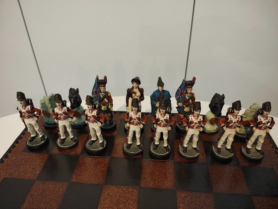 Image 1 of Waterloo chess set with hand-painted resin pieces