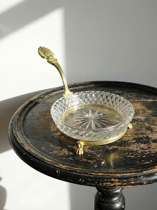Sèvres crystal trinket tray, designed by L. Seiler, with an antique gilt mount
