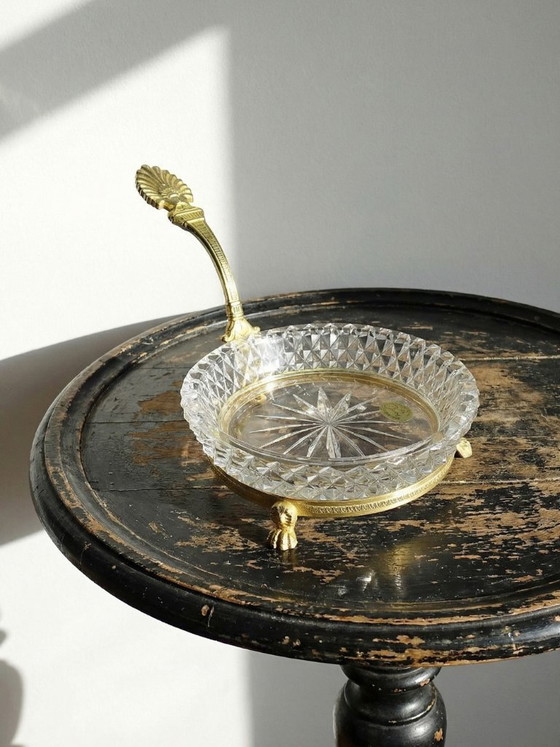 Image 1 of Sèvres crystal trinket tray, designed by L. Seiler, with an antique gilt mount