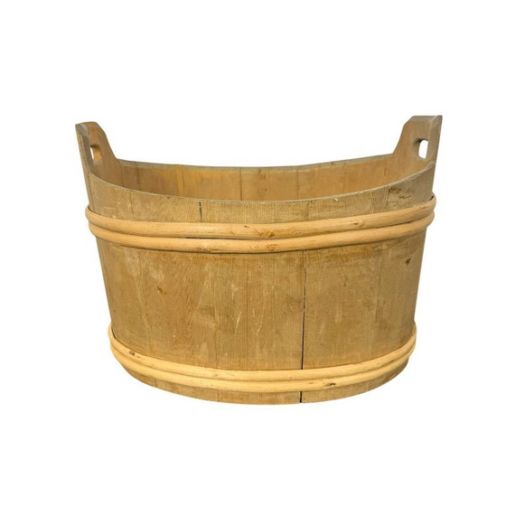 Vintage zweedse deegkom ovale Houten bak, Decoratieve objecten, Bruin, Rustic (foto 3 van 8)