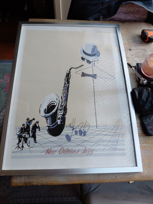 Vintage canvas Jazz jaren 30 Besteld in Amerika jaren 90