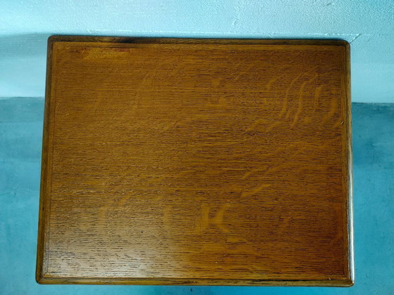 Image 1 of Set di 2 tavolini laterali in rovere, tavolino per piante, tavolino da caffè