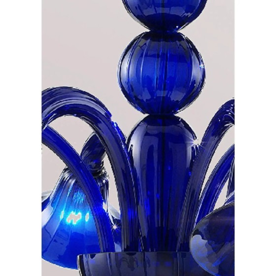 Image 1 of Moderner Kronleuchter im Pop-Stil aus Muranoglas in Blau-Ozean-Optik mit 8 Armen
