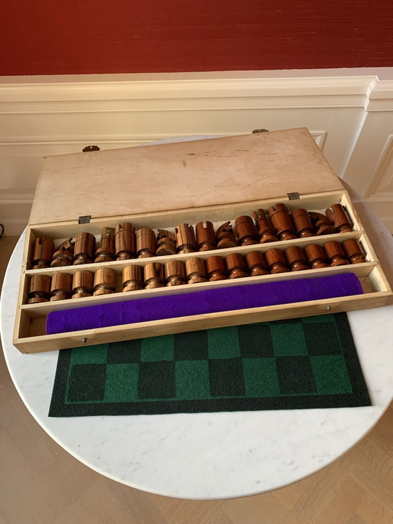 Original Carl Auböck III 60s Chess Set – Carl Auböck Werkstatten, Decorative Objects, Wood, Textile (photo 3 of 5)
