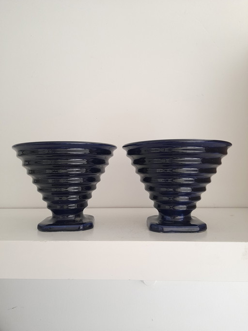 Pair of art deco ceramic vases