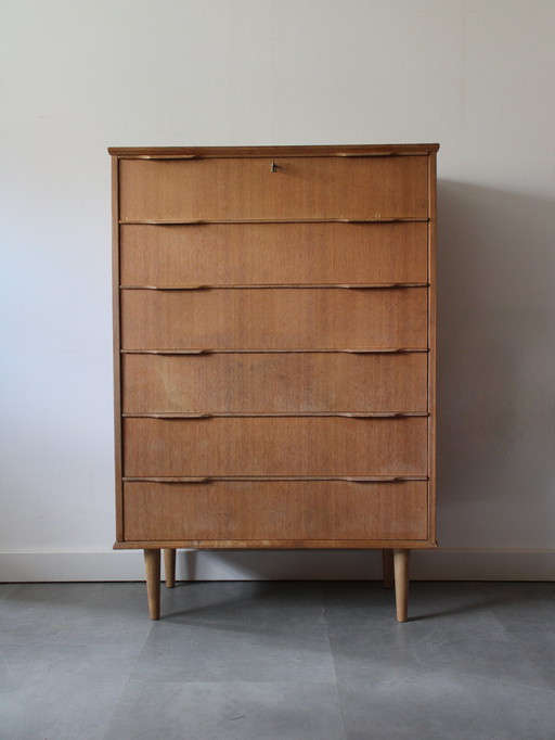 Cómoda danesa vintage en roble de Ejsing, Tallboy