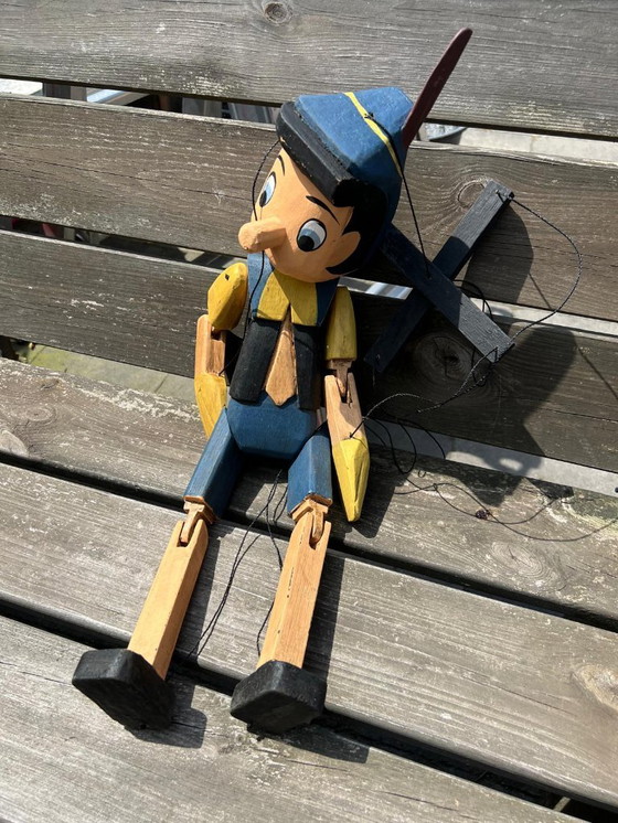 Image 1 of handgefertigte Holzpuppe „Pinocchio“, 61 cm
