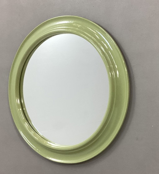 Set of Vintage Italian Mirrors With Ceramic Frames Seventies