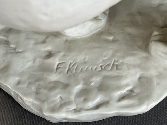 Image 1 of Fritz Klimsch for Rosenthal, Porcelain Sculpture of a Crouching Woman, Signed, Circa 1940