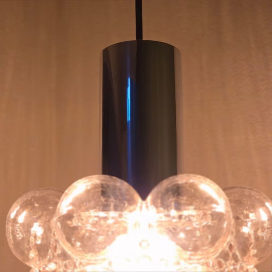 Helena Tynell Bubble lamp 1960s, Vintage Pendant lamp, Glashütte Limburg, Metal, Glass, Transparent (photo 12 of 13)