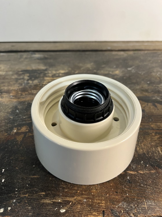 Image 1 of Vintage mid century opaal glazen plafond lamp 