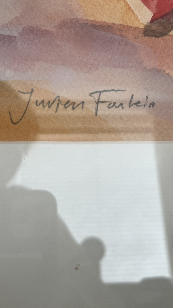 Acquerello Originale "Corrida" Jurjen Fontein – Dipinti e disegni, Glass, Paper (photo 3 of 8)