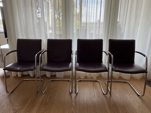 4 sillas de comedor Leolux Freyr – eetkamerstoelen, Leather