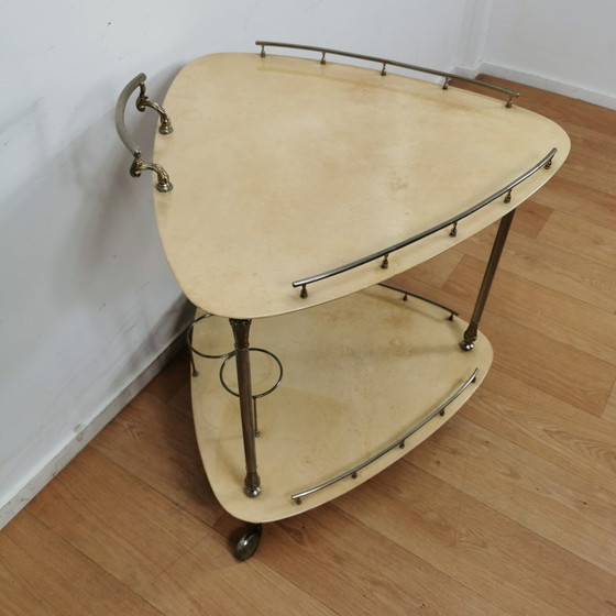 Image 1 of Vintage Barcart Serveerwagen, Mid Century Drankkar, Butlertray