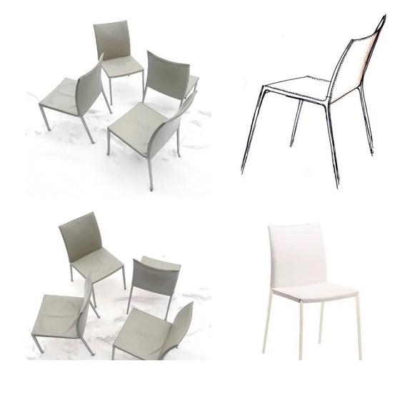 4 sillas de comedor Zanotta LIA – Aluminium (photo 3 of 5)