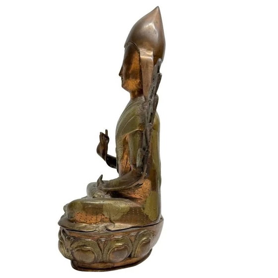 Antiguo Lama Tsongkhapa dorado al fuego en bronce – Ladakh – Siglos XVIII-XIX – Lote 435 – Esculturas, Bronze (photo 7 of 10)