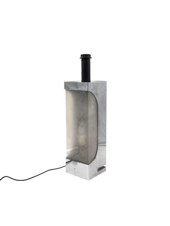 Image 1 of Base per lampada da tavolo Hollywood regency cromata, Luci Milano Italia, anni '70