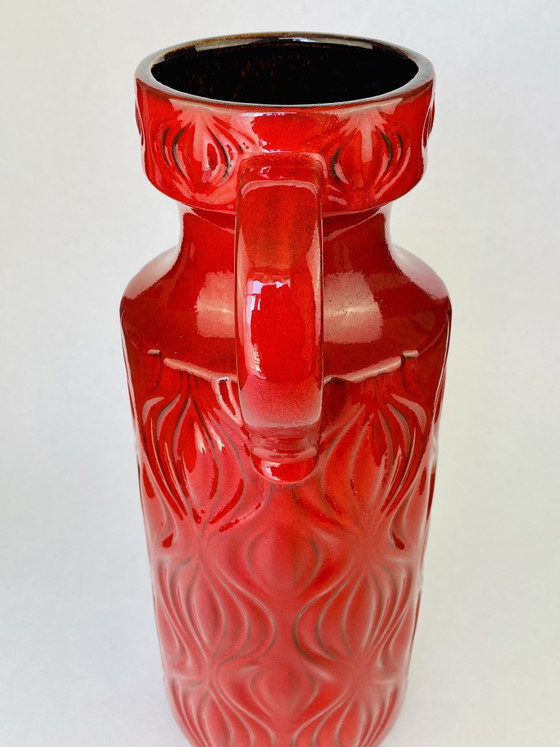 Image 1 of Scheurich Keramik 485-45 Amsterdam Onion vase, West Germany, 1970s, high-gloss red, exceptional condition, 46.5 cm