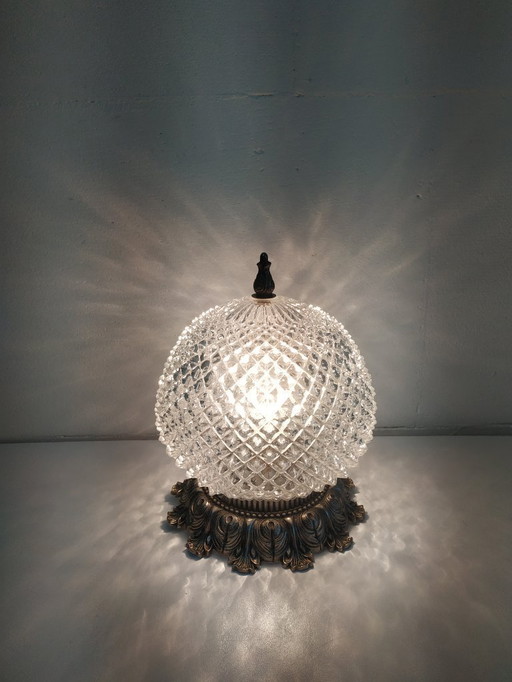 Prachtige vintage jaren 60/70 kristallen 'Pinapple/ananas' plafonnière plafondlamp