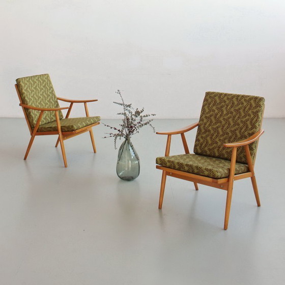 Image 1 of Een paar fauteuils uit het midden van de 20e eeuw, Tsjechoslowaakse TON-fabriek, vintage jaren 60/70.