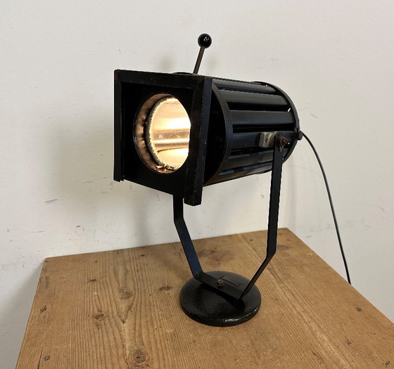 Image 1 of Lampe de table projecteur de théâtre noir vintage, années 1960