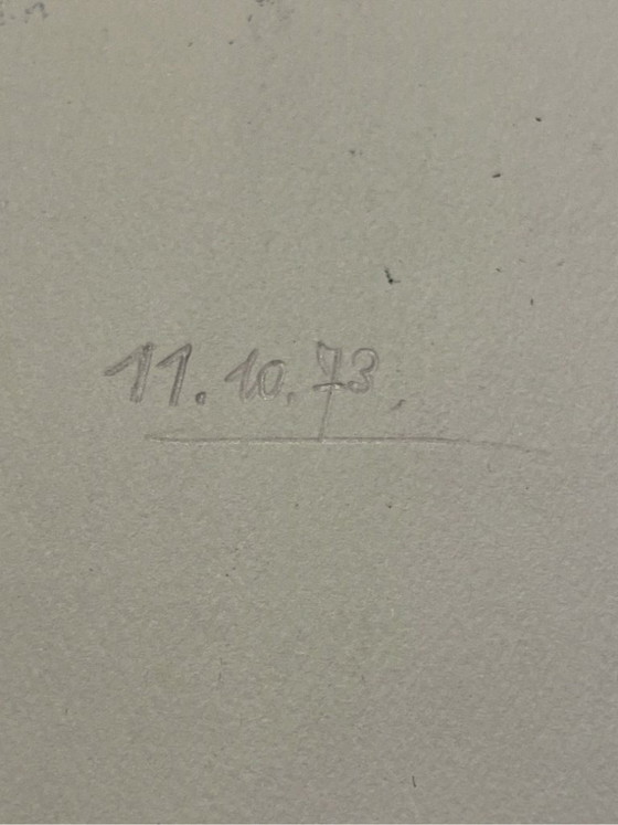 Image 1 of Original artwork on paper signed Eugène Eechaut, created in ink in 1973 - Framed