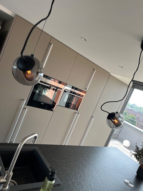 Image 1 of 3x Forty-Five Hanging Lamps Smoke - Halo design
