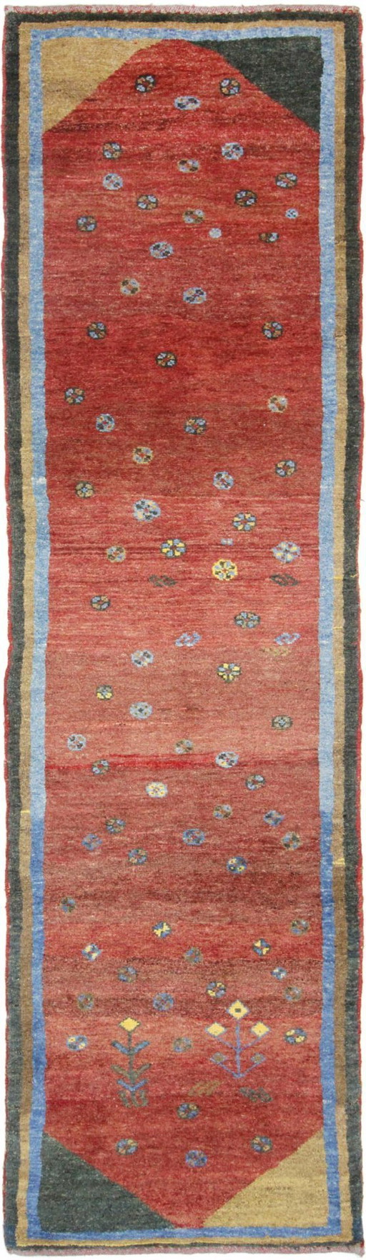 Tappeto persiano originale Gabbeh Ghashghai Tappeto orientale 290 cm x 81 cm Vecchio Naturale