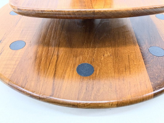 Image 1 of Double-decker turntable made of teak and stainless steel from Digsmed 60s Danish Design