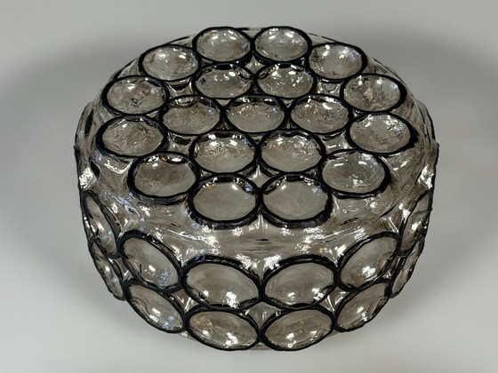 Image 1 of Lampada da soffitto anni '60/'70, Plafoniere, Glashütte Limburg, Germania, vetro e metallo