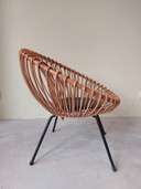 Mid-century rattan chair in the style of Rohé and Franco Albini