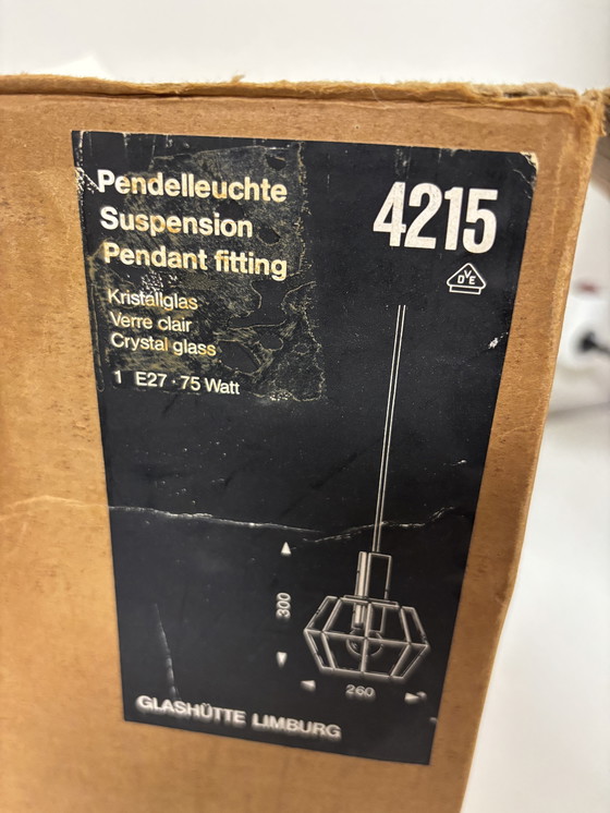 Image 1 of Unique: Vintage Glashütte Limburg Pendant Lamp 'New Old Stock' (New in Box!)